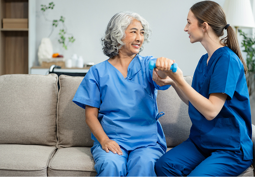 Nurse and senior patient